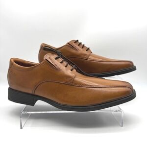 Clarks Tilden Walk US 8M Dark Tan Leather Dress Shoes Oxford‎ Lace Up